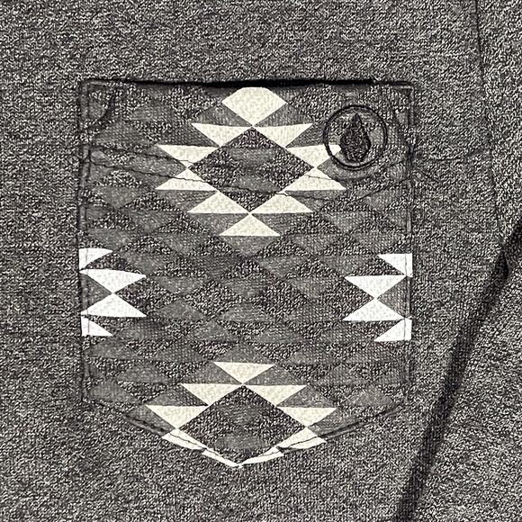 Volcom Henley Sweater Men’s Medium Gray Long Sleeve Lightweight Pocket Pullover - Picture 8 of 14